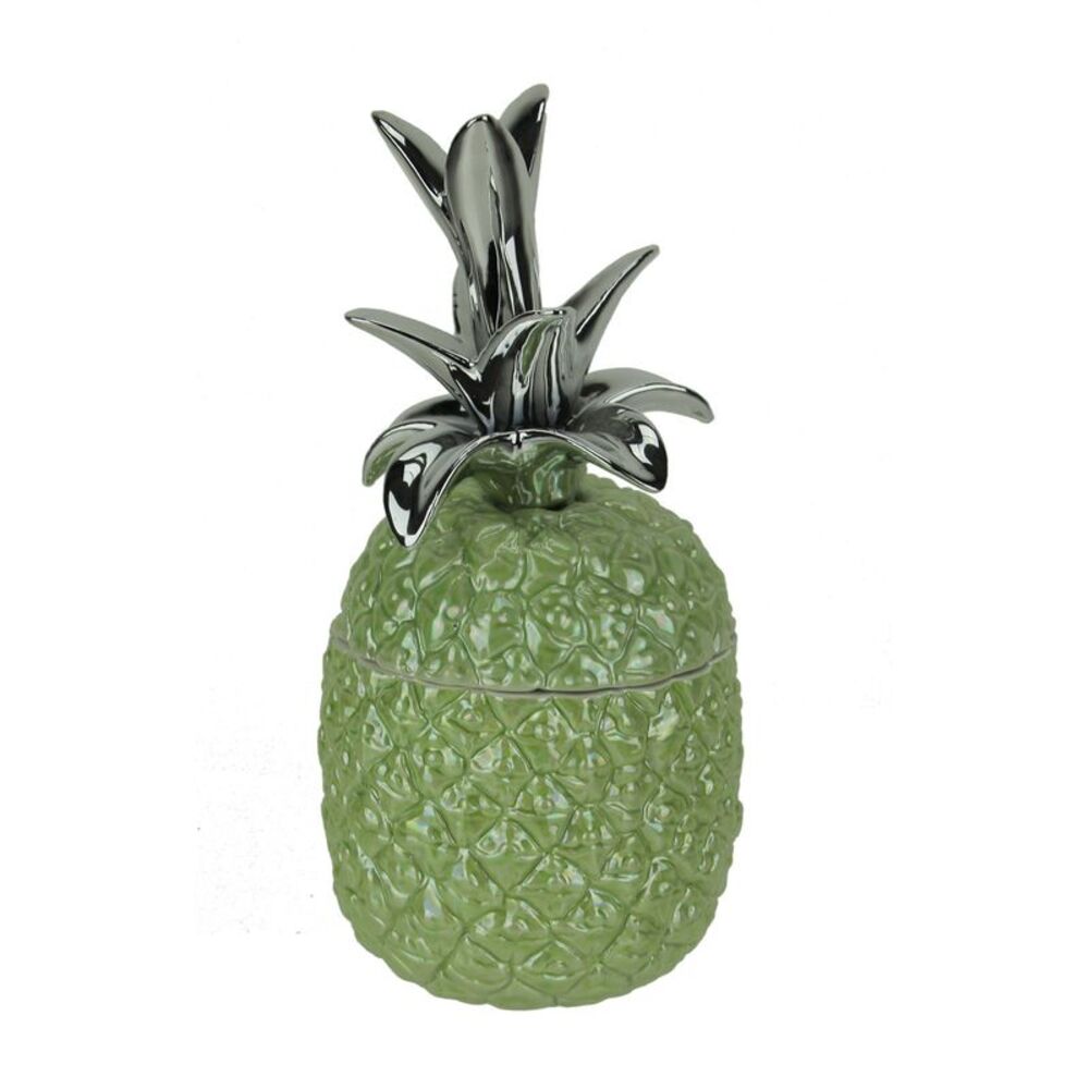 Green Ceramic Tropical Pineapple Decorative Jar